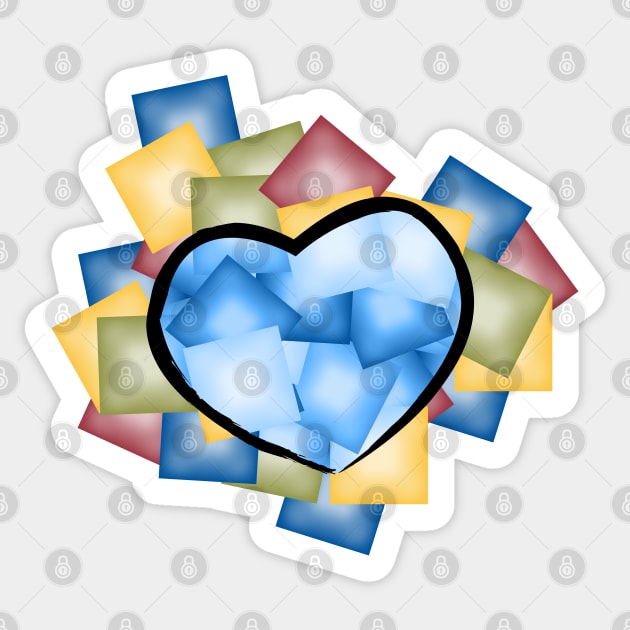 Heart in colour Sticker by Cherubic